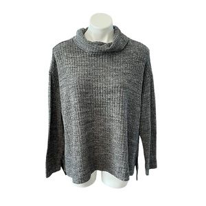 Anthropologie Maeve Grey Ribbed Turtleneck Sweater